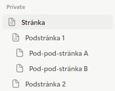 Notion podstránky