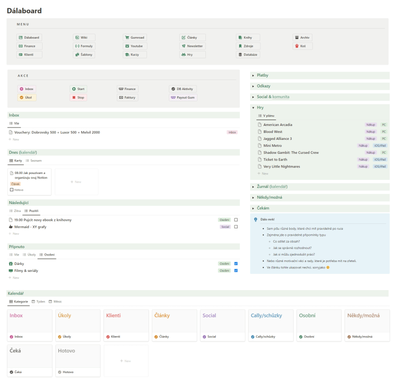 Notion dashboard