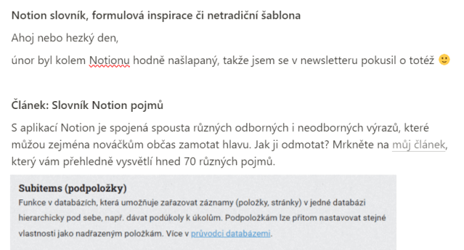 Notion newsletter