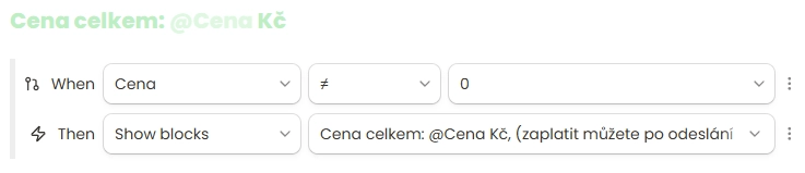 Zobrazení ceny