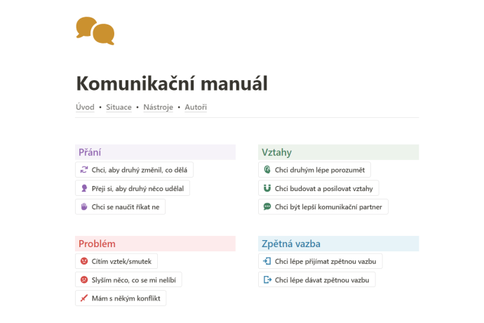 Notion komunikační manuál