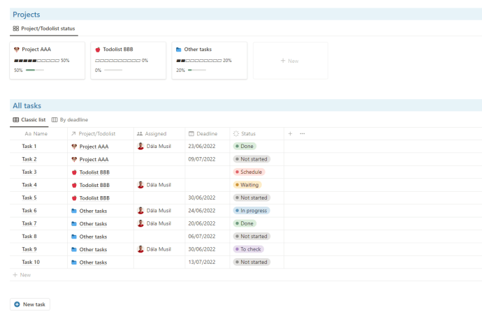 Notion task manager